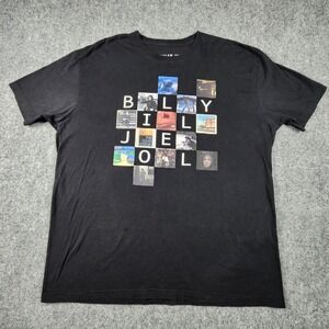 Billy‎ Joel Album Cover Discography Graphic T-Shirt Black 2X Mens Made in USA